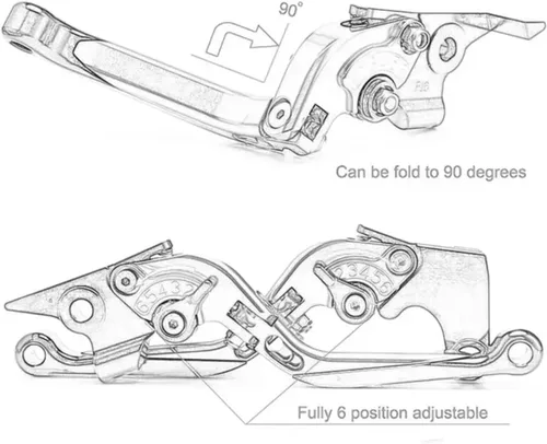Miniatura 3 de Compatible with Yamaha FAZER FZ1 FZ6 FZ8 FAZER XJ6 FAZER FZ 1/6/8 Motorcycle CNC Adjustable Folding Extendable Brake Clutch Levers Handle(NO.1)