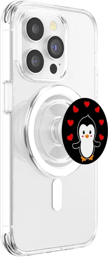 Miniatura 3 de Emperor Pingüino Corazón Rojo Antártida Regalo de Invierno Blanco PopSockets MagSafe PopGrip para iPhone