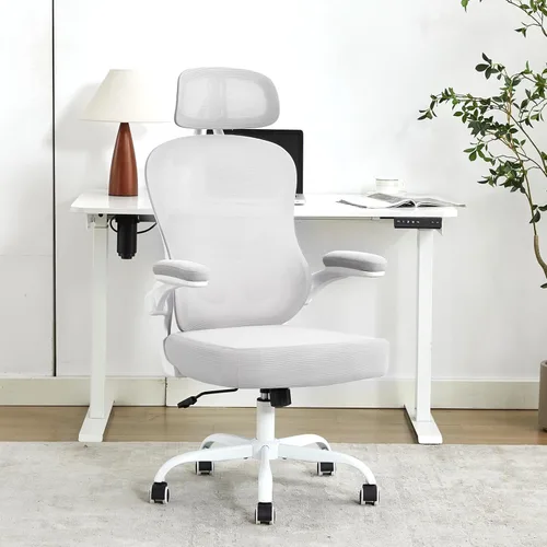 Miniatura 7 de Ergonomic Office Chair,Ultra Thick Office Desk Chair with Adjustable Lumbar Support and Headrest,Spring Cushion,Rocking Function,Flip-up arms,Mesh