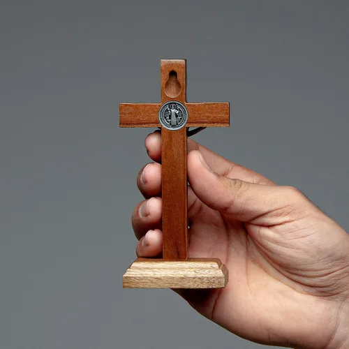 Miniatura 7 de Intercession Crucifijo de cruz de madera para pared y mesa (5 pulgadas - ónix)