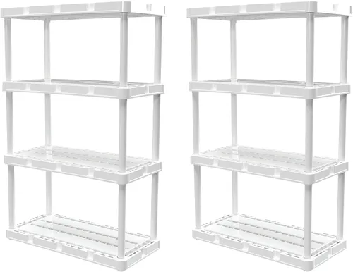 Miniatura 17 de Gracious Living Knect-A-Shelf - Paquete de 3 estantes de almacenamiento ligeros, organizador ventilado de 3 estantes para el hogar, garaje, sótano
