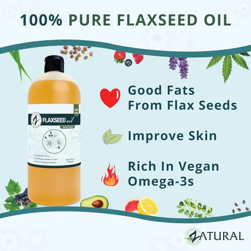 Miniatura 5 de Zatural Aceite de linaza prensado en frío – Aceite de semilla de lino líquido 100% puro sin OMG, vegano Omega-3 rico en ALA, perfecto