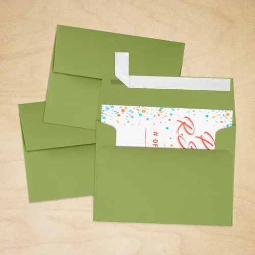 Miniatura 7 de LUXPaper Sobres de invitación A2 Pelar y prensar 4 3/8 pulgadas x 5 3/4 pulgadas Verde aguacate Texto de 70 libras 50