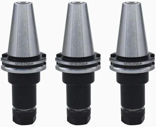 Juego de 3 portaherramientas CAT40 ER20, longitud de 4 pulgadas/3.937 in, soporte para molino para máquina de grabado CNC, torno de fresado