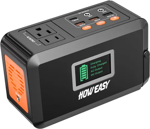 Miniatura 7 de HOWEASY Estación de energía portátil de 120 W (pico de 240 W), generador solar de campamento de 24000 mAh, banco de energía portátil con 2 salidas