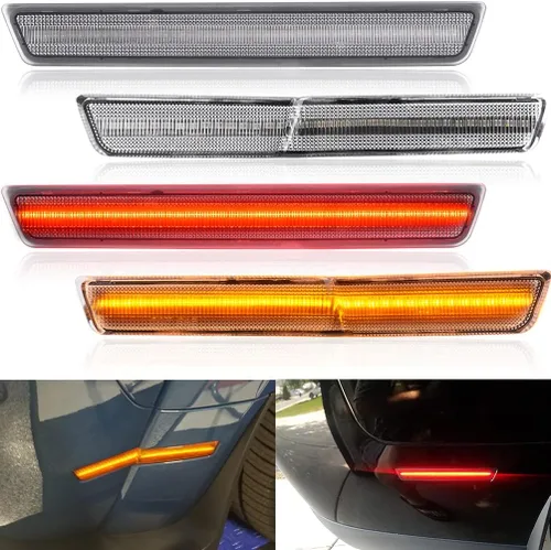 Miniatura 11 de Kits de luces laterales LED con lentes transparentes Challenger ámbar/rojas delanteras y traseras para Dodge Challenger 2008 2009 2010 2011 2012