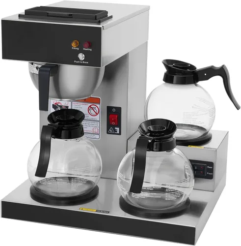 Miniatura 7 de SYBO Decantador para cafetera, 12 tazas de cristal para café, color negro
