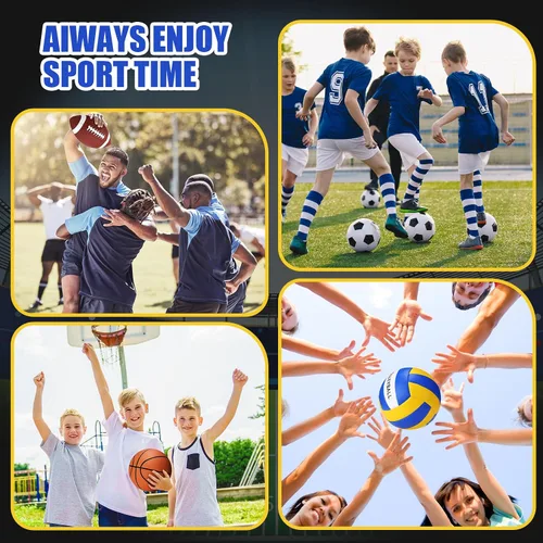 Miniatura 7 de El juego de 8 pelotas deportivas incluye baloncesto, fútbol, voleibol con 2 bolsas de equipo deportivo, 2 bombas para adolescentes, jóvenes