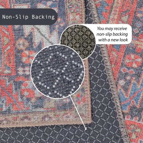 Miniatura 229 de GLN Rugs Traditional Collection - Alfombra de felpilla lavable a máquina, tradicional lavable, antideslizante, alfombra de felpilla de pelo corto