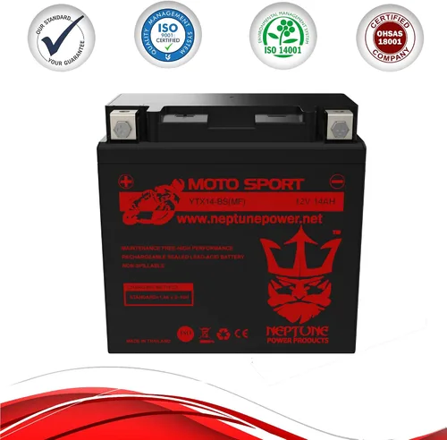 Miniatura 9 de Marca YTX14-BS (MF) Batería Recargable Reemplazo para YUASA YTX14-BS Batería Libre de Mantenimiento