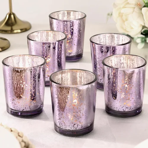 Miniatura 18 de LETINE 6pcs Blue Votive Candle Holders – Standard Votive Size for Regular Votive Candles– Tea Light Candles Holder, Candle Holder for Summer