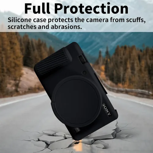 Miniatura 6 de Funda para cámara Sony ZV-1, ZV1, funda de silicona para cámara con tapa extraíble para lente digital Sony ZV 1, color negro
