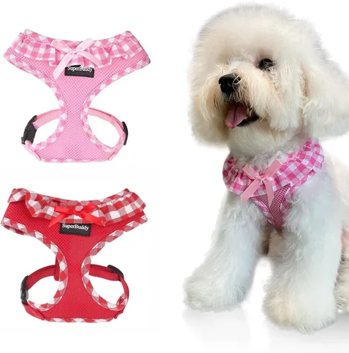 Miniatura 21 de SuperBuddy Arnés para perro de malla suave mejorado, arneses súper transpirables y ligeros para mascotas, para cachorros, perros al aire libre