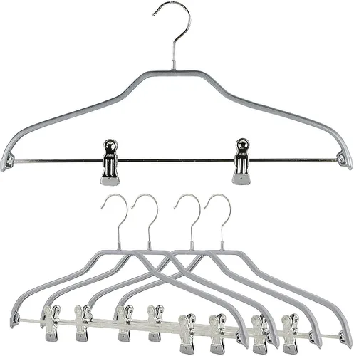 Miniatura 12 de Mawa by Reston Lloyd Silhouette Series - Percha antideslizante para ahorrar espacio con clips para pantalones, estilo 40/FK, juego de 5, color blanco