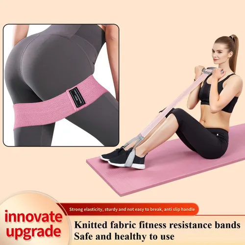 Miniatura 2 de Banda de resistencia para pedal de yoga, juego de bandas de resistencia de tela, bandas de ejercicio de 20 a 120 libras para hombres y mujeres
