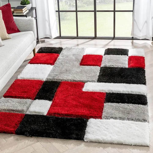 Miniatura 10 de Well Woven San Francisco Escondido Blush - Alfombra moderna geométrica texturizada 3D, gruesa y suave, 5 pies 3 pulgadas x 7 pies 3 pulgadas