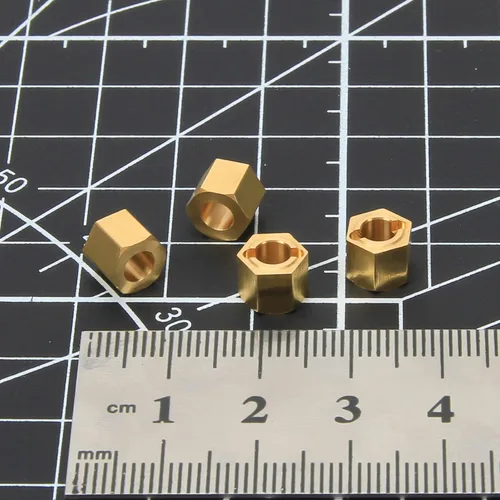 Miniatura 5 de RCAWD Adaptador de cubo hexagonal de rueda de latón completo H7* 0.244 in extendido 0.079 in para 1/24 FMS FCX24 piezas de actualización