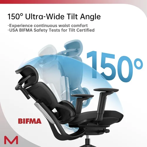 Miniatura 9 de S3P Silla de oficina ergonómica con asiento de espuma de alta densidad y respaldo deslizante VTS - Silla de escritorio con respaldo alto