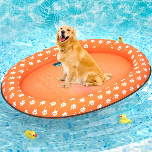 Miniatura 9 de Pet Soft Balsa flotante para perros – Flotador inflable de natación para perros para el verano (patas)