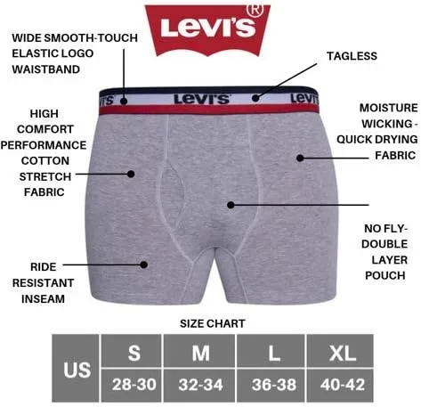 Miniatura 6 de Levi's Mens Boxer Briefs Breathable Stretch Underwear 4 Pack