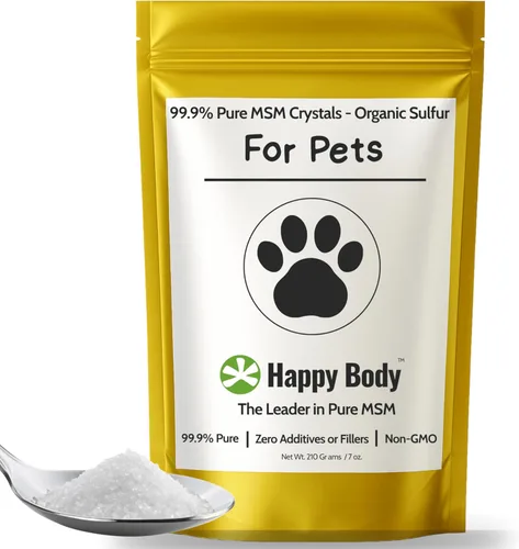 MSM puro para perros y gatos | Cristales MSM 99.9% puros | Azufre orgánico para apoyo articular, movilidad, piel y pelaje | 100% libre de aditivos |
