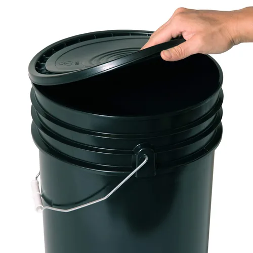 Miniatura 2 de Meranti Tapa de cubo reutilizable de 3.5, 5, 6 y 7 galones, grado alimenticio, color negro, paquete de 1