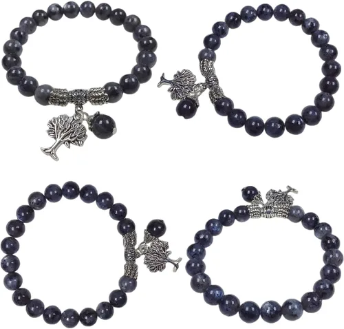 Miniatura 2 de EDEN'S CALL Pulsera de cuentas de cristal de 0.315 in con dije de árbol de la vida para mujeres y hombres