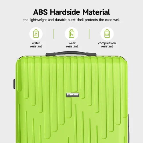 Miniatura 2 de Strenforce Conjuntos de 3 piezas (202428)" Maletas Spinner ABS Hardshell Equipaje con cerradura TSA, B-verde manzana
