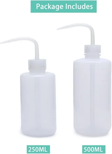 Miniatura 2 de Mkono 2 botellas de agua para regar plantas, flores, suculentas, de plástico, boca curva, para apretar, 8.45 onzas líquidas y 16.91 onzas líquidas