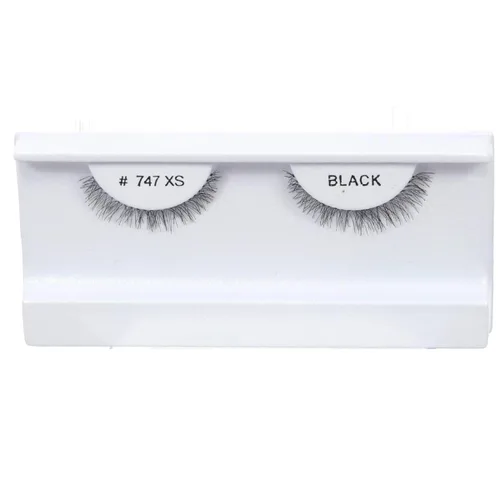 Miniatura 32 de 100 pares de pestañas postizas 100% cabello humano negro natural #747S Negro-747S