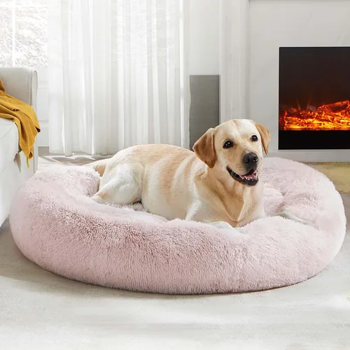 Miniatura 63 de WESTERN HOME WH Cama calmante para perros y gatos, dona acogedora anti-ansiedad, cama redonda cálida y acogedora de piel sintética, suave y azul