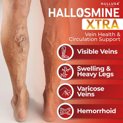Miniatura 2 de Hallosmine Xtra - Soporte para la circulación y las venas, diosmina hesperidina y castaño de indias 850 mg + crema de piernas gratis, pies