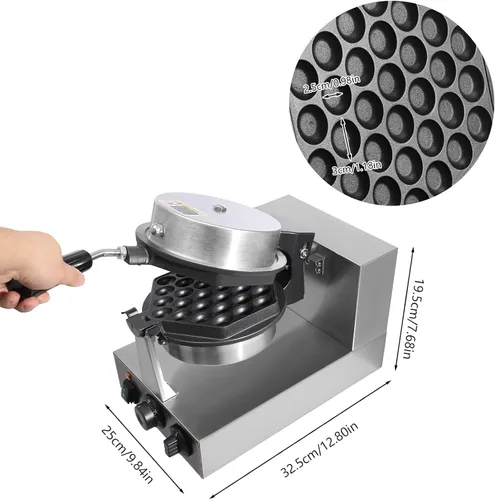Miniatura 4 de Máquina eléctrica para hacer gofres de 1300 W, máquina eléctrica de doble cabezal para gofres de 122-572 ℉ para uso doméstico y comercial