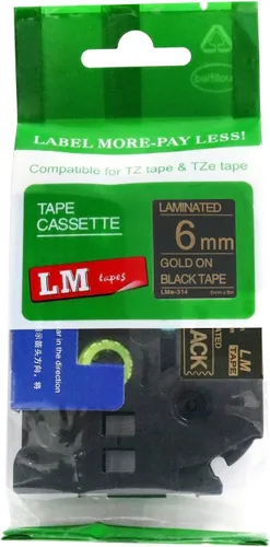 Miniatura 30 de Paquete de 1 unidad LM Tapes LMe511 Premium de 1/4 de pulgada con impresión negra en etiqueta azul compatible con Brother TZe-511 P-Touch, incluye