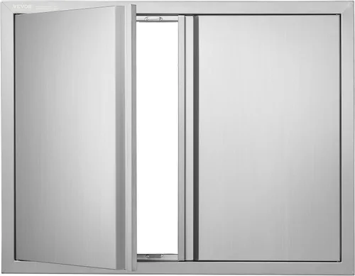 Miniatura 10 de VEVOR Puerta de acceso para barbacoa, 17 pulgadas de ancho x 24 pulgadas de alto, cocina individual al aire libre, montaje empotrado de acero