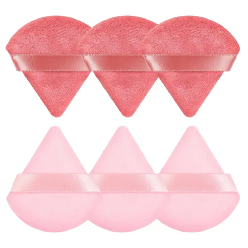 Miniatura 14 de 6 Piezas Borla de Polvo Triangular Esponja de Maquillaje Suave Borla de Maquillaje para Polvo Facial Base Cosmética Esponja Herramienta