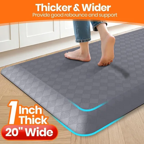 Miniatura 2 de StepRite Tapetes de cocina de 1 pulgada de grosor para el piso, alfombras de cocina antifatiga, antideslizantes, alfombra de cocina impermeable