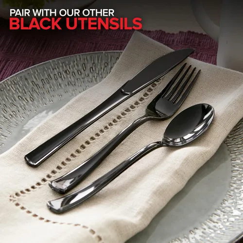Miniatura 5 de Tenedores de plástico (125 unidades), cubiertos desechables para cena, utensilios resistentes, cubiertos pesados para fiestas, cubiertos a granel