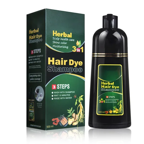 Champú de tinte de cabello negro para cabello gris Augeo Instant Hair Color Shampoo 3 en 1 para mujeres y hombres, ingredientes herbarios 100%