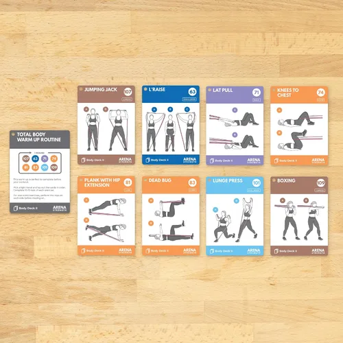 Miniatura 3 de Arena Strength Tarjetas de entrenamiento – Baraja de instrucciones de entrenamiento para entrenamientos con bandas de glúteos, guía de fitness