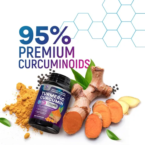 Miniatura 7 de Suplemento de curcumina de cúrcuma – 1750 mg de cúrcuma orgánica por porción – 95% curcuminoides, jengibre y pimienta negra BioPerine para una mejor