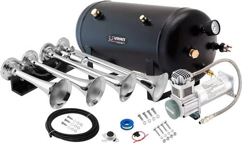 Miniatura 10 de Vixen Horns Kit de bocina de tren para camiones/coche/semi. Sistema completo a bordo: compresor de aire de 200 psi, tanque de 5 galones, 4