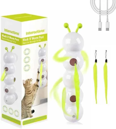 Miniatura 14 de Caterpillar - Juguete inteligente interactivo para gatos, juguetes recargables activados por movimiento, resistentes a las mordeduras, juguetes