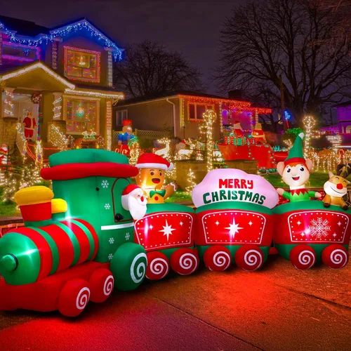 Miniatura 8 de Max Fun - Decoración inflable de Navidad de 2.9 m, Papá Noel en trineo con luces LED integradas, para uso en interiores y exteriores, jardín, césped