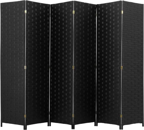Miniatura 15 de PayLessHere Divisor de ambientes de malla de madera de 6 pies, tejido a mano, pantalla de división portátil plegable para interiores de 4 paneles