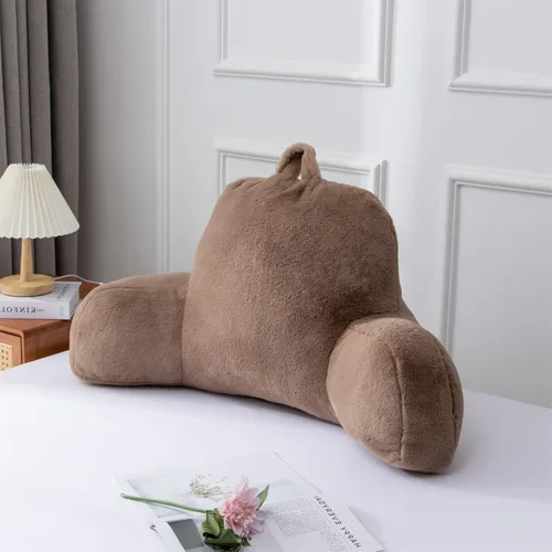 Miniatura 19 de A Nice Night Almohada de lectura de piel sintética con cuña para adultos y niños, respaldo con brazos para sentarse en la cama/sofá para reposo