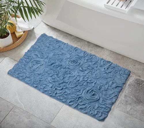 Miniatura 92 de Home Weavers Bell Flower Collection - Tapetes de baño copetudos 100 % algodón, extrasuaves y absorbentes, antideslizantes, lavables a máquina, lino