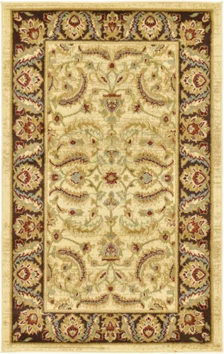 Miniatura 49 de Unique Loom - Colección Voyage - Alfombra redonda tradicional oriental, marrón, Polipropileno, Marrón/Azul Claro