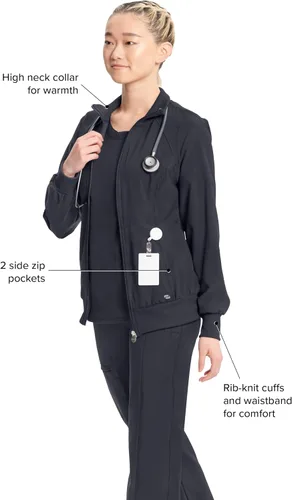 Miniatura 51 de Infinity by Cherokee 2391A - Chaquetas médicas con cremallera frontal para mujer, tela elástica en 4 direcciones