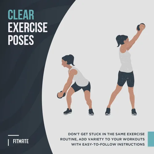 Miniatura 4 de FitMate - Póster de ejercicio con mancuernas, rutina de entrenamiento con pesas libres, decoración de gimnasio en casa, guía de habitación